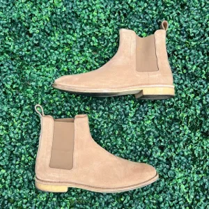 Bottega Veneta Suede Ankle Chelsea Boots 46 Light Brown
