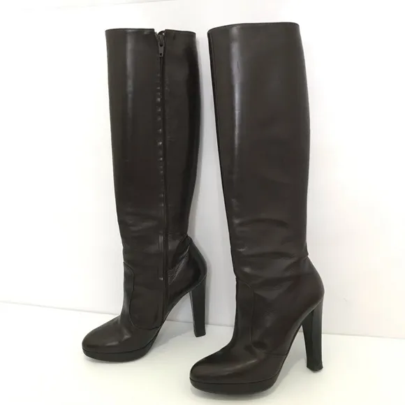 Brain Atwood Elegant Brown Knee-High Women's Boots Size 36