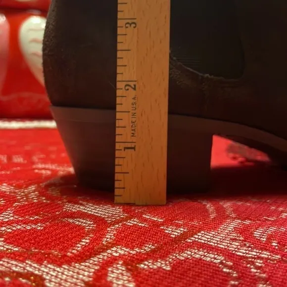 Brand New Lucky Brand Genuine Suede Slip On Brown Ankle Boots