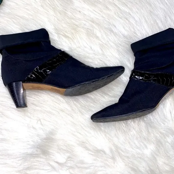 Brighton size 6 medium black kitten heel ankle boots