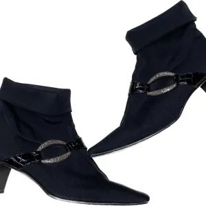 Brighton size 6 medium black kitten heel ankle boots