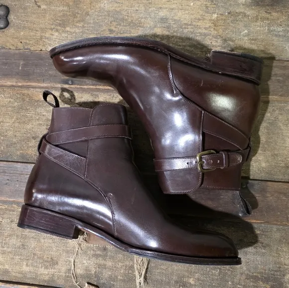 Brooks Brothers Jodphur Soft Leather Ankle Chelsea Riding Boots w/Buckle Closure