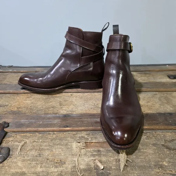 Brooks Brothers Jodphur Soft Leather Ankle Chelsea Riding Boots w/Buckle Closure