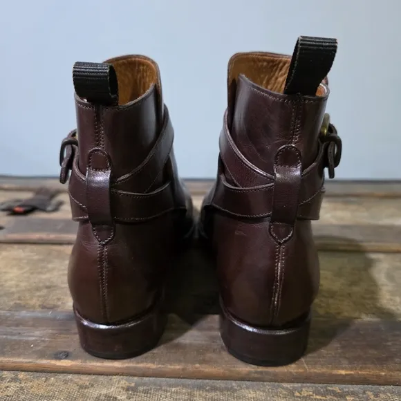 Brooks Brothers Jodphur Soft Leather Ankle Chelsea Riding Boots w/Buckle Closure
