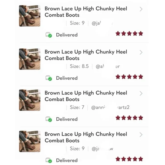 Brown Lace Up High Chunky Heel Combat Boots