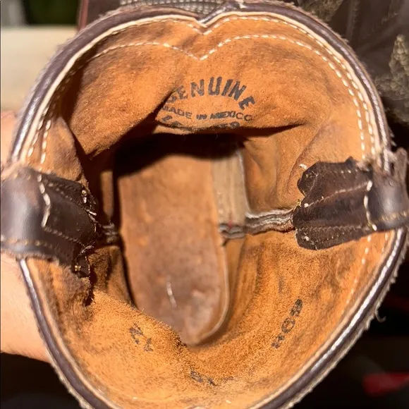Brown Leather Boots with Sunflower Embroidery