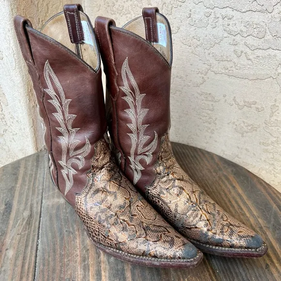 Brown Leather Western Cowboy Boots
