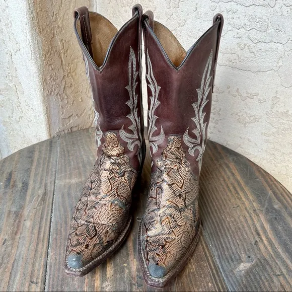 Brown Leather Western Cowboy Boots