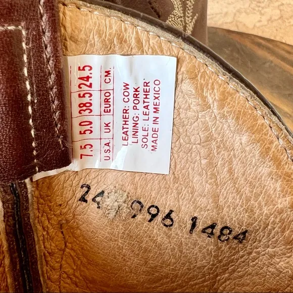 Brown Leather Western Cowboy Boots