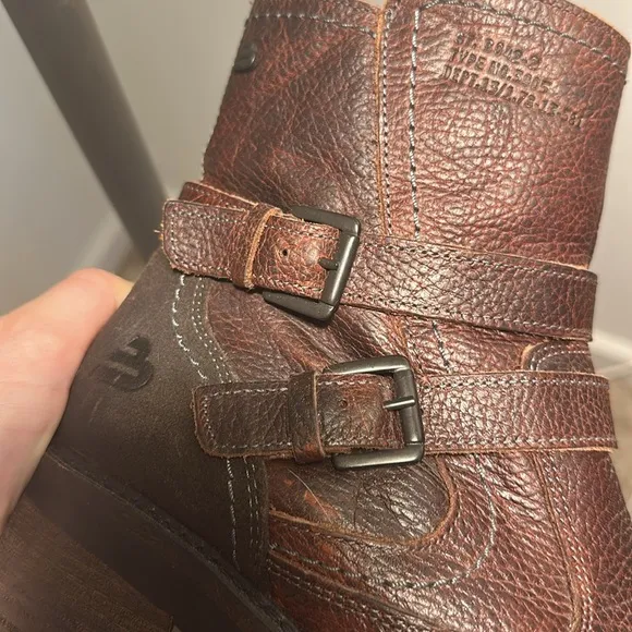 Bull Boxer Jade Brown Ankle Boats with Buckles
