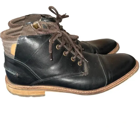 Bull Boxer Mens Holten Dark Leather Chukka Boots US Size 12 Black Dark Brown