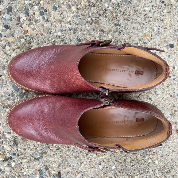 Burgundy leather schuler &amp; sons boots