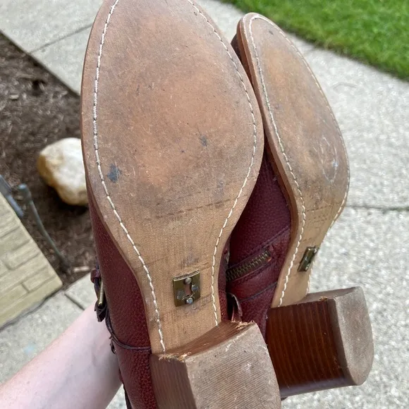Burgundy leather schuler &amp; sons boots