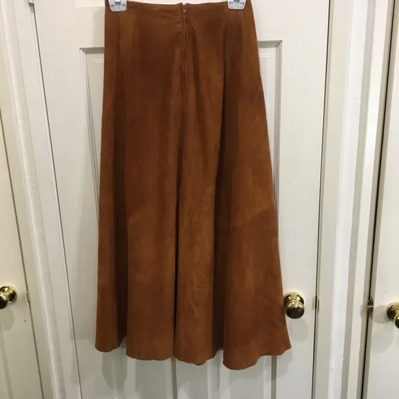 Burnt sienna (I am an artist!) suede maxi A line skirt