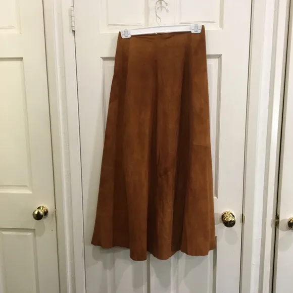 Burnt sienna (I am an artist!) suede maxi A line skirt