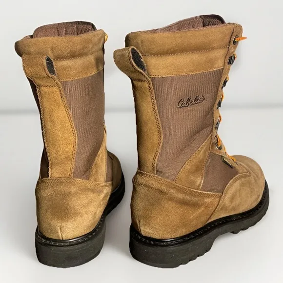 Cabela's Hunting Boots Mens 11 Brown Leather Insulated Gore-Tex Work Nubuck Tall