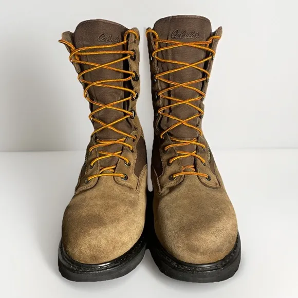 Cabela's Hunting Boots Mens 11 Brown Leather Insulated Gore-Tex Work Nubuck Tall