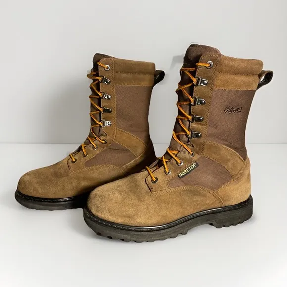 Cabela's Hunting Boots Mens 11 Brown Leather Insulated Gore-Tex Work Nubuck Tall