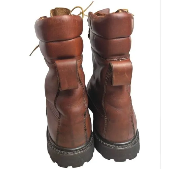 Cabela's Sidney Nebraska USA Men's 7 Cognac Brown Leather Outdoor Lace Up Boots