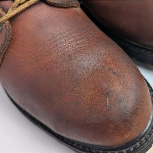 Cabela's Sidney Nebraska USA Men's 7 Cognac Brown Leather Outdoor Lace Up Boots
