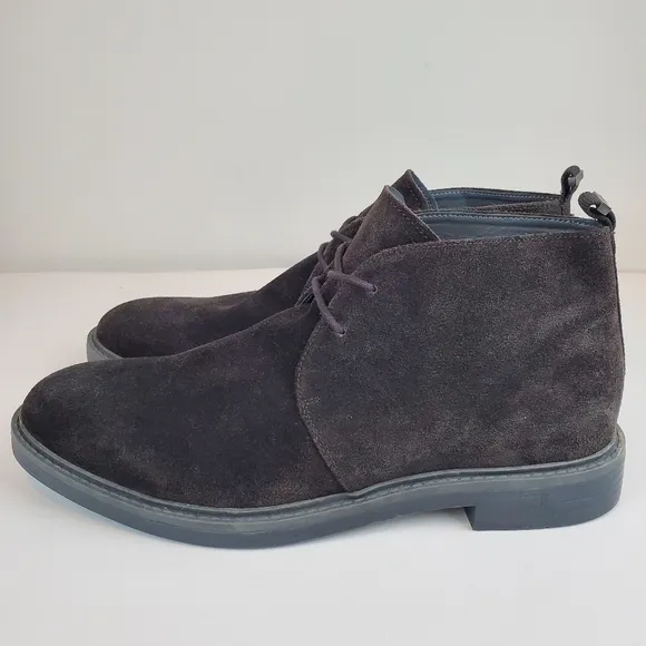 Calvin Klein Suede Leather Dark Brown Boots Size 10.5M Mens Business Casual WOW