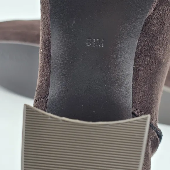 Calvin Klein Uda 2 Faux Suede Heeled Ankle Booties, Chocolate (Brown), Wmns 8.5M
