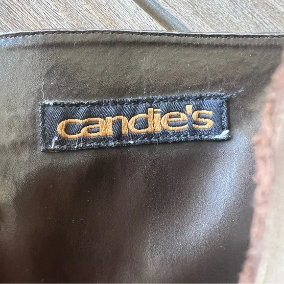 Candies 90s Y2K Chunky Funky Platform Boots Block Heel Boho Brown Sz 10 GUC READ