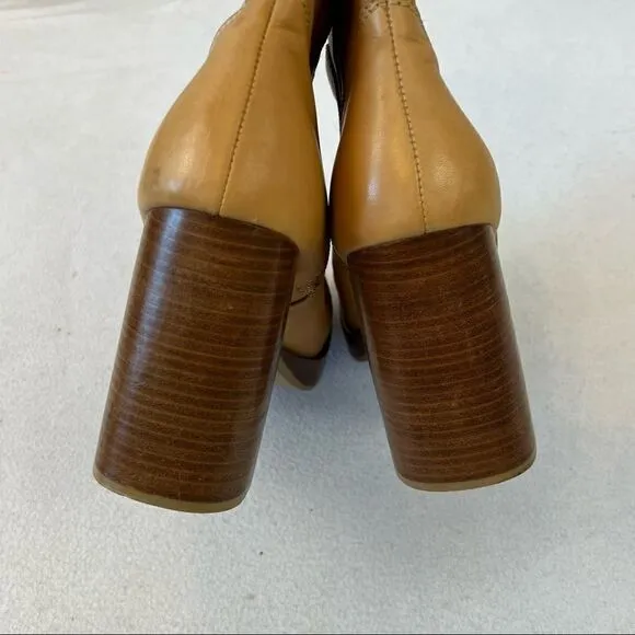 Candies Vintage Platform Chunky Heel Square Toe Boots