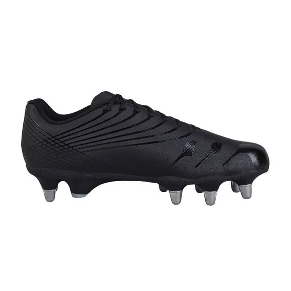 Canterbury Mens Stampede Team 2025 Soft Ground Rugby Boots / Black/Silver