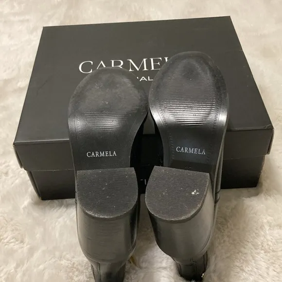 CARMELA Black Leather Ankle Boots size 37