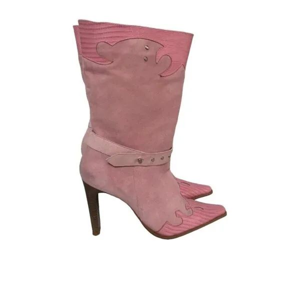 Carmen Steffen High Heel Pink Boots