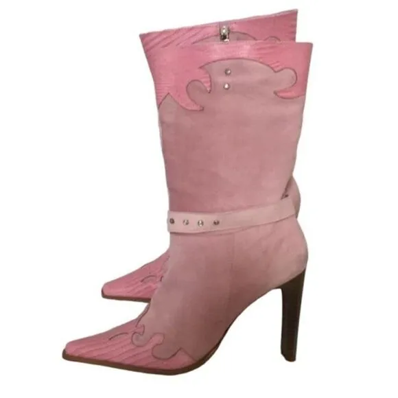 Carmen Steffen High Heel Pink Boots