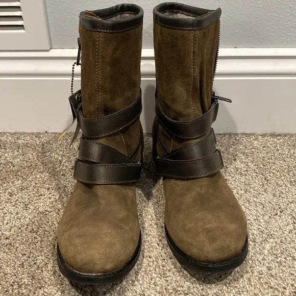 CAT Caterpillar Light Brown Suede Combat Ankle Boots - Size 7