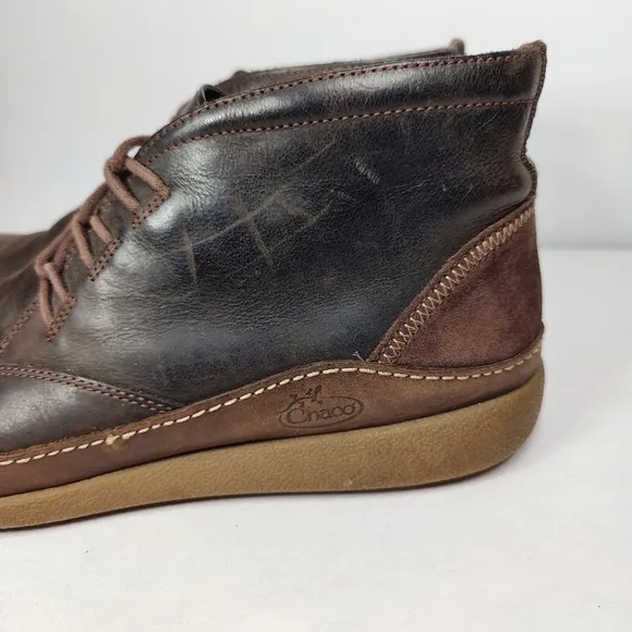 Chaco Montrose Men's Brown Java Leather Chukka Boots Lace Up Size 10.5