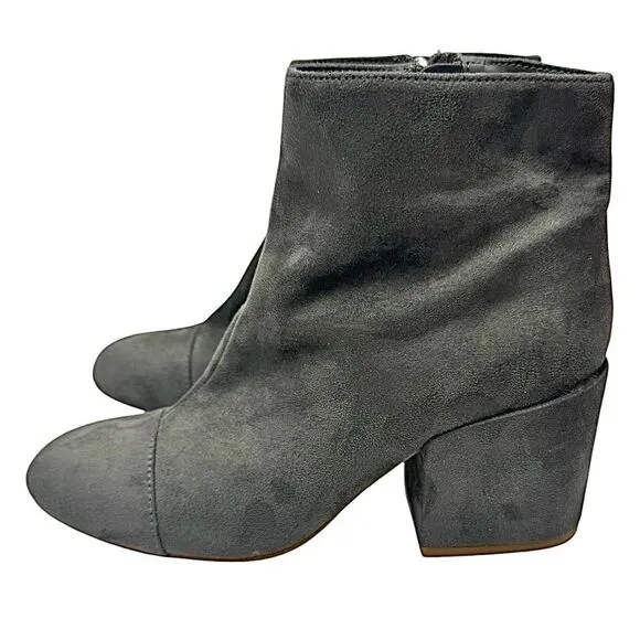 Charles By Charles David Quincey Gray Textile Ankle Boots Heels Size 7.5 M Used