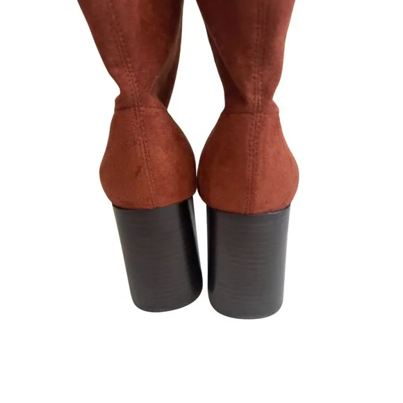CHARLES DAVID Copper Block Heel Boots Size 9