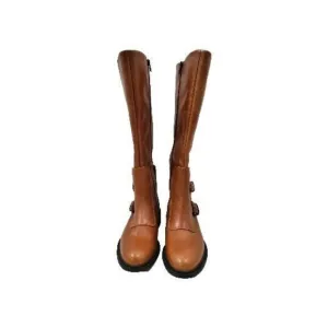 Charles David Women's Cognac Brown Riding Boots Made in Italy Leather Sz 6 NWOT