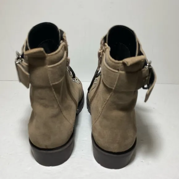CHARLES DAVID Women's Low Heel Casual Riding Motor Boots Size 7.5
