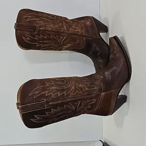 Charlie 1 horse Lucchese brown ladies leather western cowgirl boots Size 10