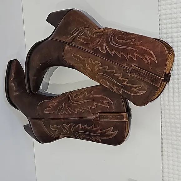 Charlie 1 horse Lucchese brown ladies leather western cowgirl boots Size 10