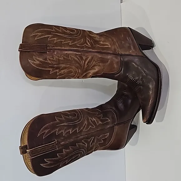 Charlie 1 horse Lucchese brown ladies leather western cowgirl boots Size 10