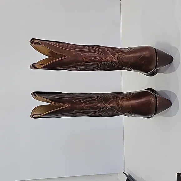 Charlie 1 horse Lucchese brown ladies leather western cowgirl boots Size 10