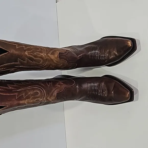 Charlie 1 horse Lucchese brown ladies leather western cowgirl boots Size 10