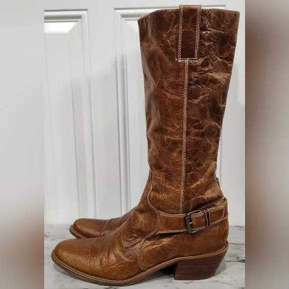 Charlie 1 Horse Lucchese brown western cowboy riding boots women's size …