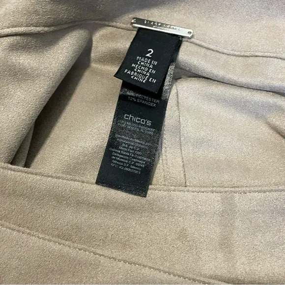 Chico's Black Label Tan Taupe Faux-Suede Wrap Skirt Chico's Size 2 Medium