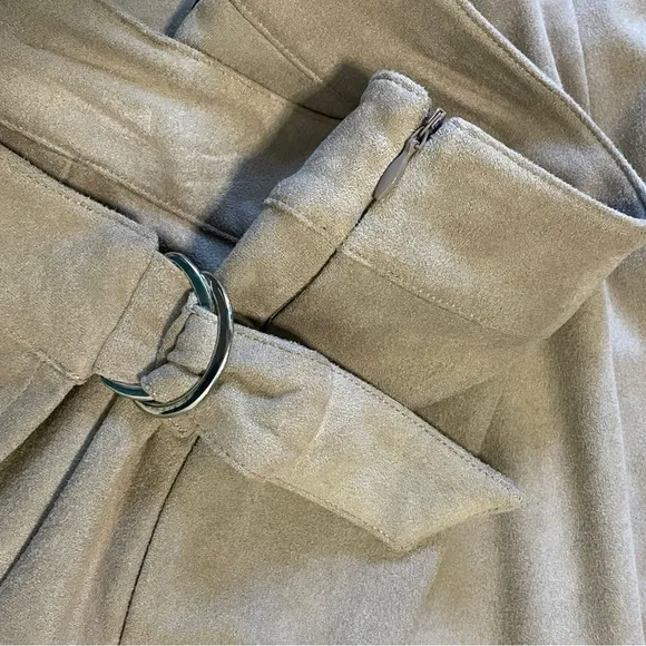 Chico's Black Label Tan Taupe Faux-Suede Wrap Skirt Chico's Size 2 Medium