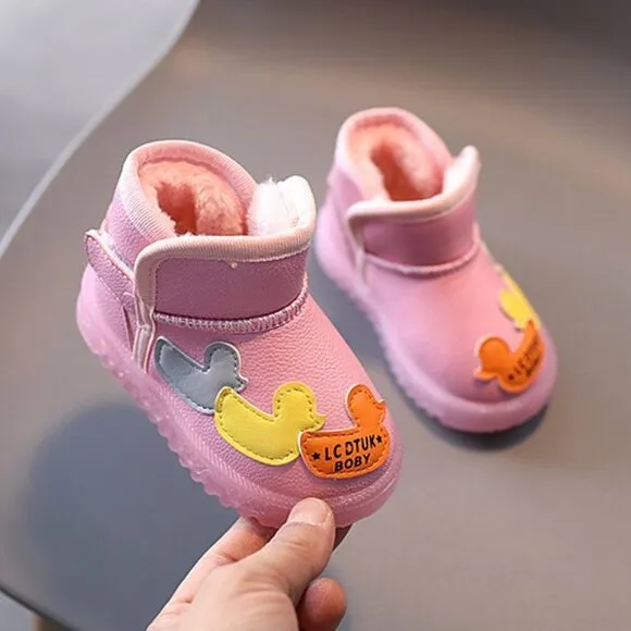 Children's Cartoons Snow Boots Girls Warm Boots Baby Cotton Sport Shoes 1-6Y