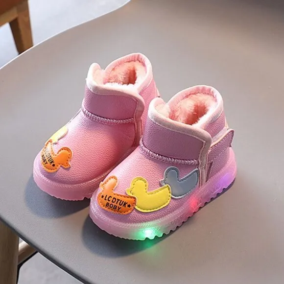 Children's Cartoons Snow Boots Girls Warm Boots Baby Cotton Sport Shoes 1-6Y