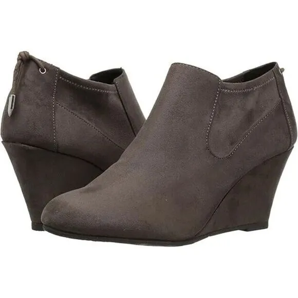 Chinese Laundry CL Boots Women's 5.5 Slate Gray Faux Suede Ankle Booties KHD274