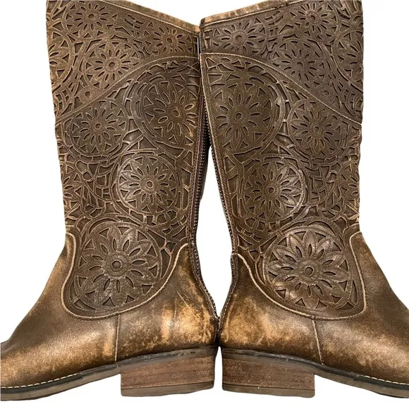 Circle G by Corral P5102 Brown Laser Cut Riding Boots